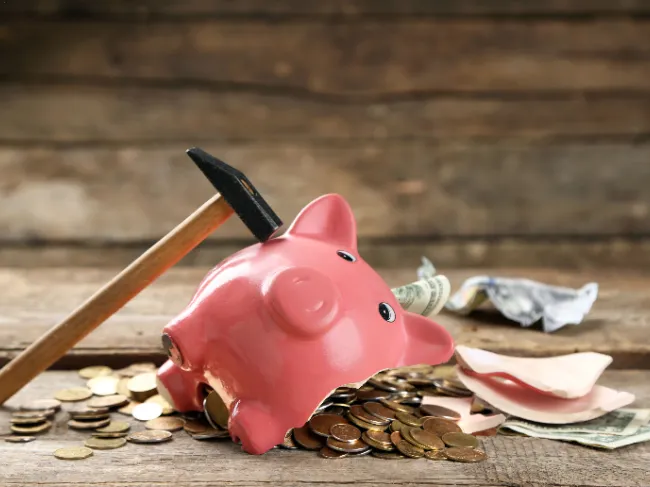 broken piggy bank
